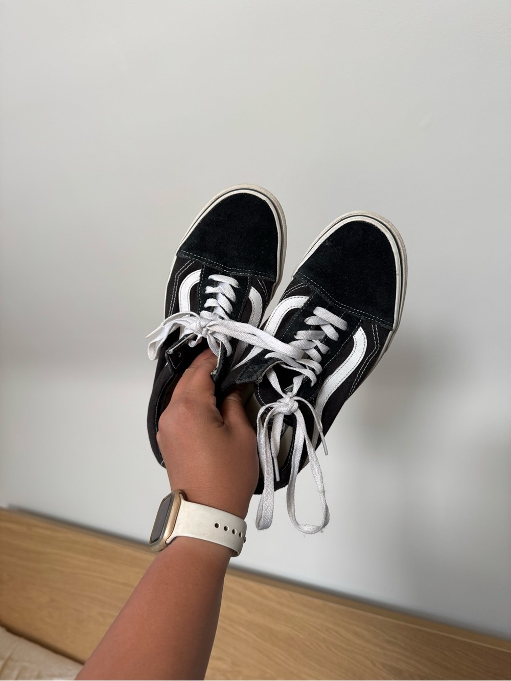 Classic Vans Old Skool Black and White Skate-Style Women's Sneakers